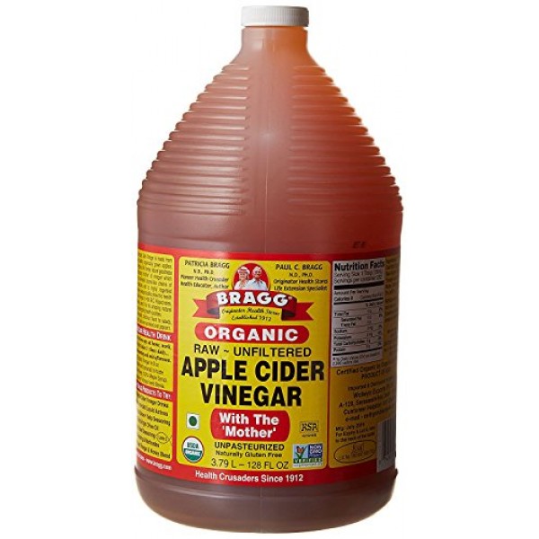 Organic Raw Apple Cider Vinegar Unfiltered Bragg 1 Gal 128oz L...