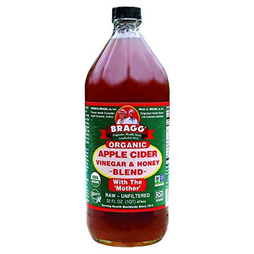Bragg Organic Apple Cider Vinegar Blends, Honey Blend, 16 Ounce,