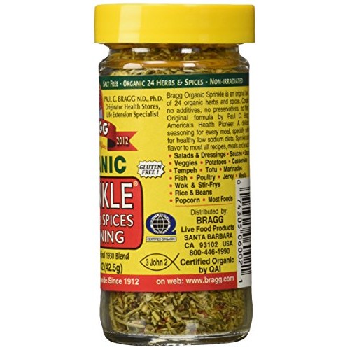 Bragg Organic Sprinkle Seasoning 1.50 Ounces 2 Units