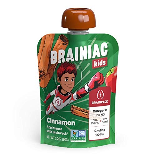 Brainiac Kids Applesauce Pouches, Apple Cinnamon, 20 Count, 3.2