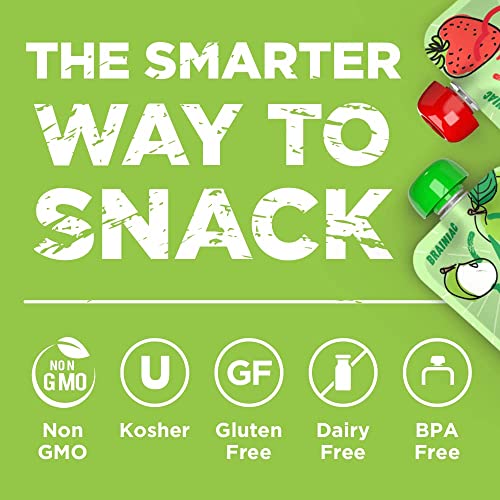 Brainiac Kids Omega-3 Applesauce Pouches, Variety Pack, 3.2 Oz