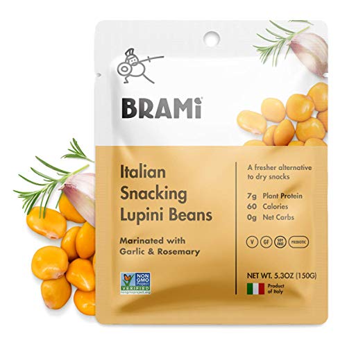 Brami Lupini Beans Snack, Garlic &Amp; Rosemary | 7G Plant Protein,