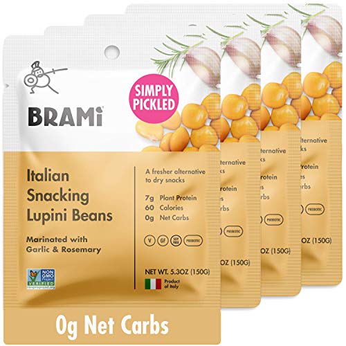Brami Lupini Beans Snack, Garlic &Amp; Rosemary | 7G Plant Protein,