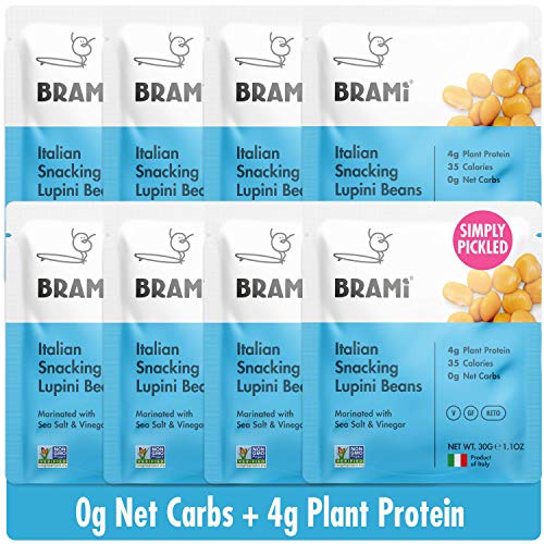 Brami Lupini Beans Snack, Mini | 4G Plant Protein, 0G Net Carbs