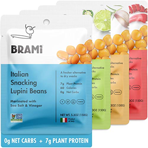 Brami Lupini Beans Snack, Variety Pack | 7G Plant Protein, 0G Ne