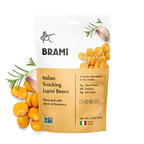 Brami Lupini Beans Snack, Garlic &Amp; Rosemary | 2.3 Oz 8 Pack |