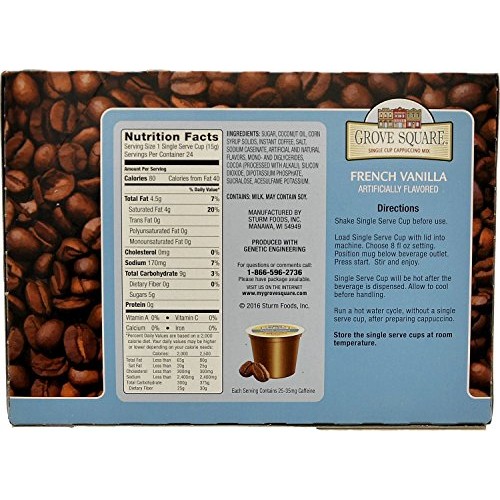 Grove Square Cappuccino, French Vanilla, 24 Count Single Serve Cups