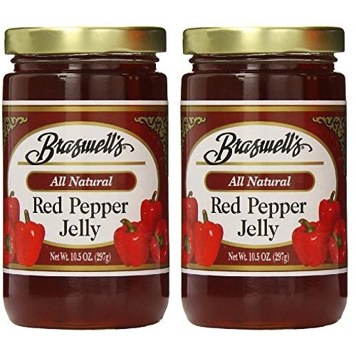 Braswells All Natural Red Pepper Jelly Pack of 2 10.5 oz Jars