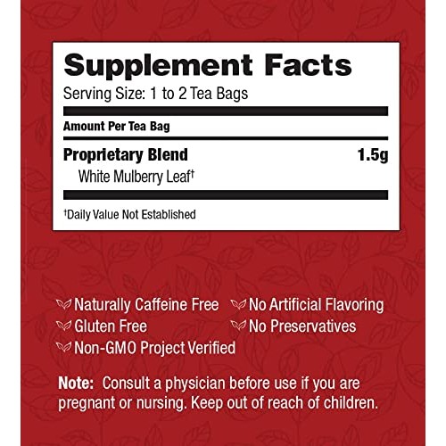 Bravo Tea Absolute White Mulberry Leaf Herbal Tea Caffeine Free,...