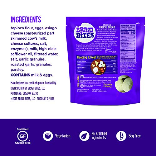 Brazi Bites Gluten-Free Brazilian Cheese Bread: Garlic Asiago | 