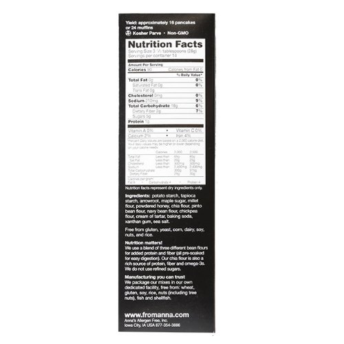 Maple Pancake And Muffin Mix, From Anna, Gluten Yeast Soy Rice C