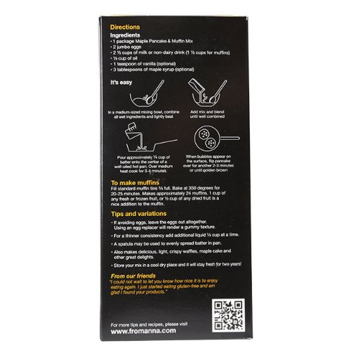 Maple Pancake And Muffin Mix, From Anna, Gluten Yeast Soy Rice C