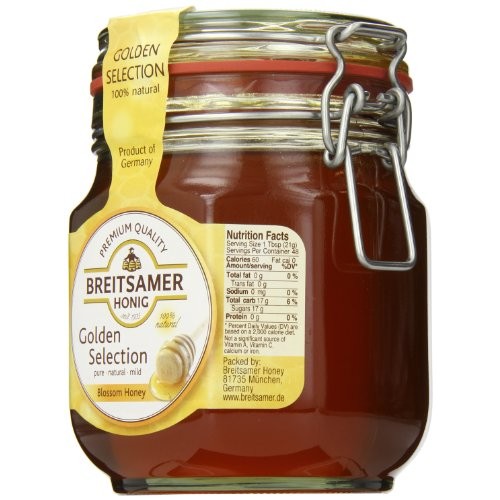 Breitsamer Golden Selection Honey Flip-Top Jar, 35.2 Ounce