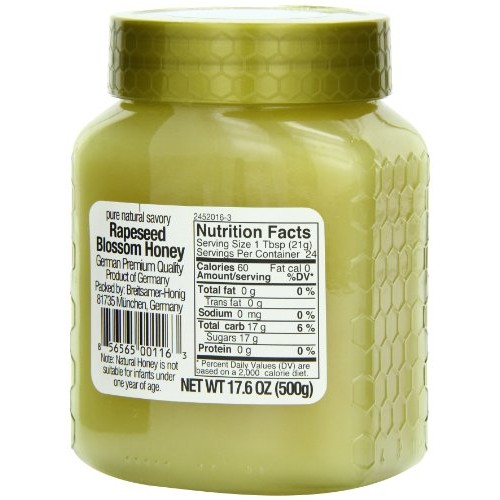 Breitsamer, Creamy Rapsflower Blossom Honey Jar, 17.6 Oz