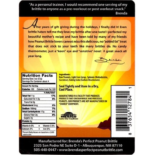 Brenda’S Perfect Brittle - Reduced Sugar Peanut Brittle With Spl