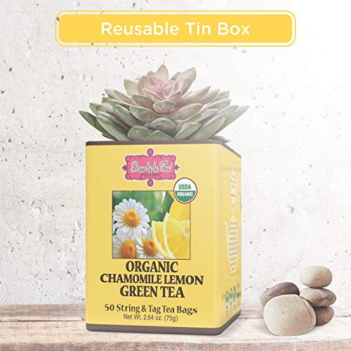 Brew La La Organic Green Tea - Natural Chamomile Lemon - 50 Tea