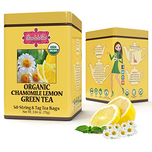 Brew La La Organic Green Tea - Natural Chamomile Lemon - 50 Tea