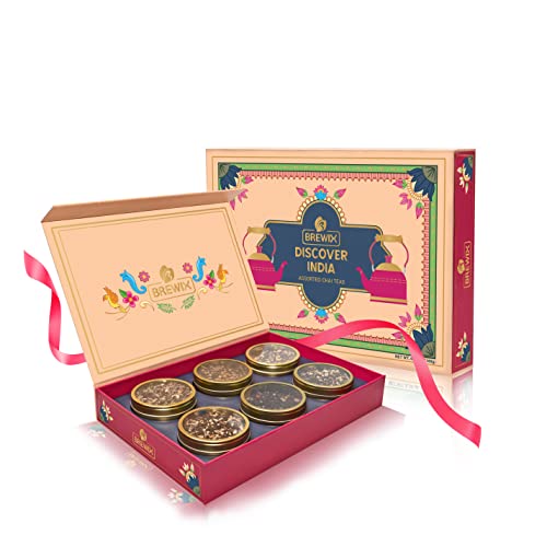 Brewix, Discover India Assorted Chai Tea Gift Set | Ginger Tea,