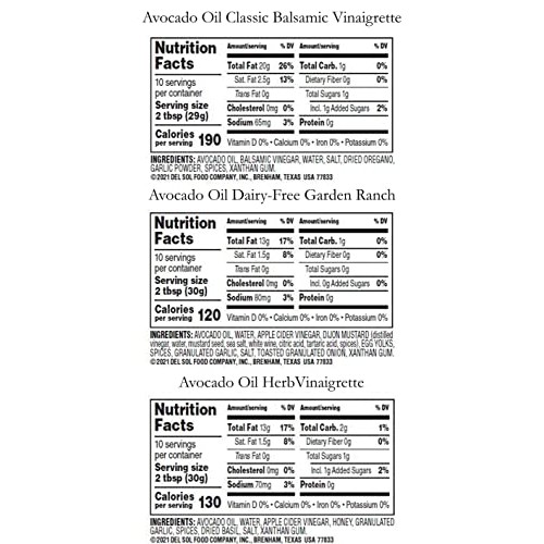 BRIANNAS Avocado Oil Salad Dressing Variety 3 Pack: Avocado Oil ...