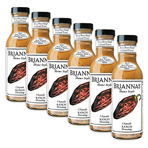 Briannas Home Style Chipotle Ranch Dressing, 12 Ounce Pack of 6