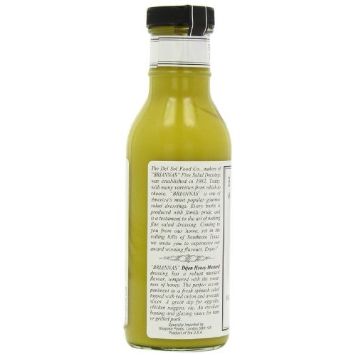 Briannas Honey Mustard Dijon Dressing, 12-Ounce Bottles Pack O
