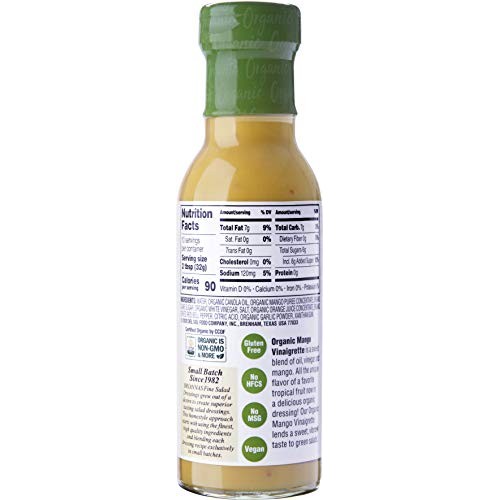 Briannas Organic Mango Vinaigrette Dressing, 10 Fl Oz | Gluten F