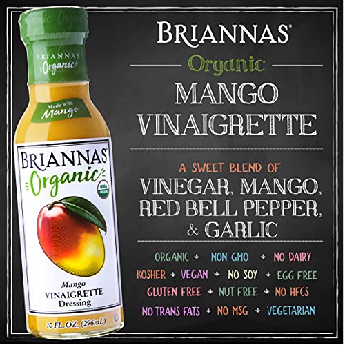 Briannas Organic Mango Vinaigrette Dressing, 10 Fl Oz | Gluten F