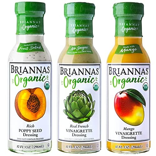 BRIANNAS Organic Variety 3 Pack: Organic Mango Vinaigrette, Orga...