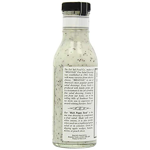 Briannas Poppy Seed Dressing, 12-Ounce Bottles Pack of 12