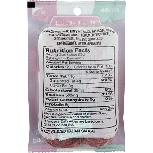Bridgford Sliced Italian Salami, Gluten Free, Made In The Usa, 5