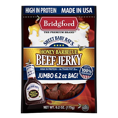 Bridgford Sweet Baby Rays High Protein Beef Jerky, Low Carb Sna