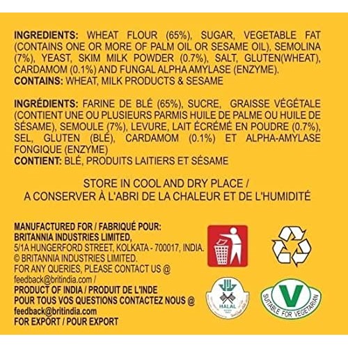 Britannia Toastea Suji Rusk 10.75oz 305g - Biscotte De Semoule...