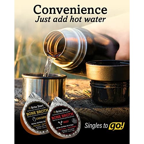 Brite Start Bone Broth - Beef + Mushrooms - Porcini, Shitake, Li