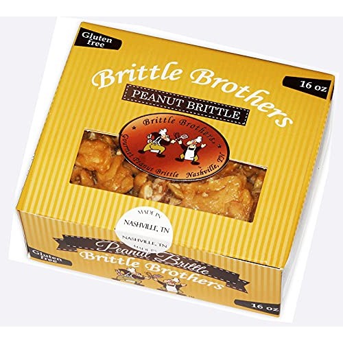 Brittle Brothers Peanut Brittle - 1 Pound Box.