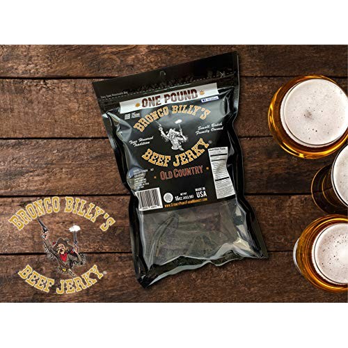 Bronco Billys Beef Jerky Old Country One Pound Resealable Bag