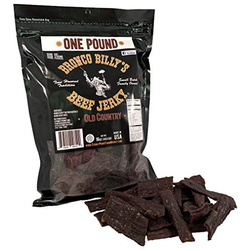 Bronco Billys Beef Jerky Old Country One Pound Resealable Bag
