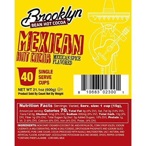 Brooklyn Beans Mexican Cocoa Hot Chocolate Pods, Compatible With