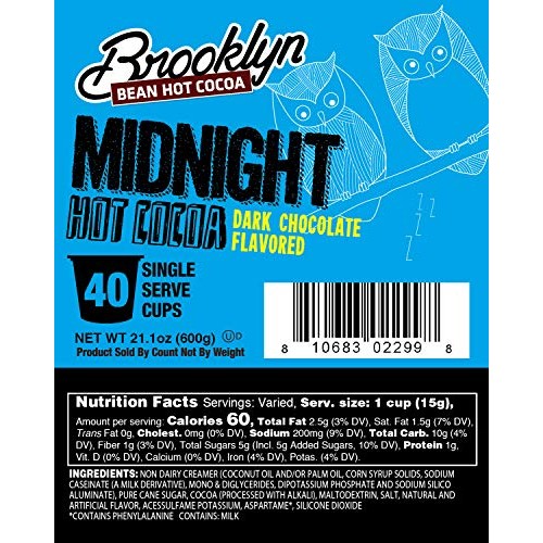 Brooklyn Beans Midnight Dark Chocolate Hot Cocoa Pods, Compatibl