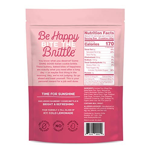 Brooklyn Brittle Lemon Cranberry Italian Cookie Brittle, 4.5 Oz