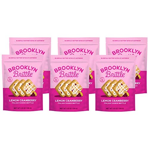 Brooklyn Brittle Lemon Cranberry Italian Cookie Brittle, 4.5 Oz