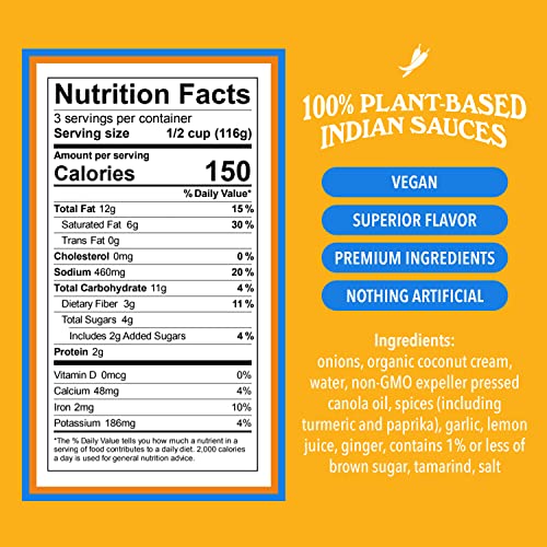 Brooklyn Delhi Golden Coconut Curry - Indian Simmer Sauce with T...