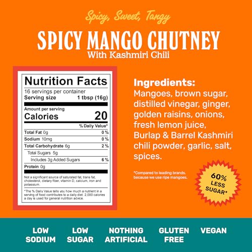 Brooklyn Delhi Spicy Mango Chutney | Made with Ripe Mangos, Fres...
