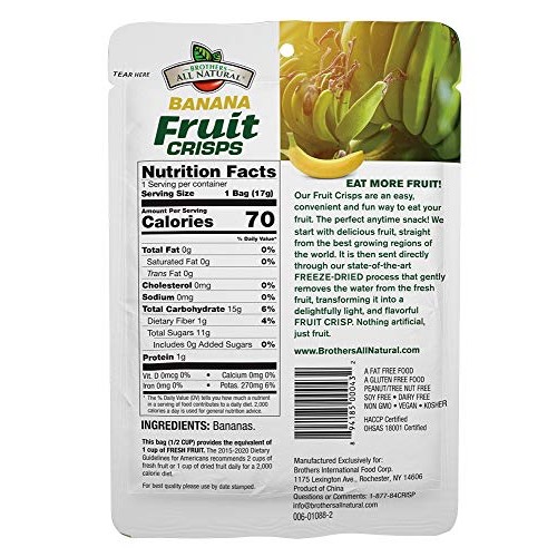 Brothers-All-Natural Fruit Crisps, Banana, 0.59 Oz Pack Of 24