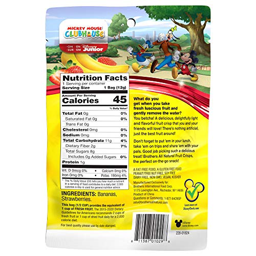 Brothers-All-Natural Fruit Crisps, Goofy Strawberries &Amp; Banana,