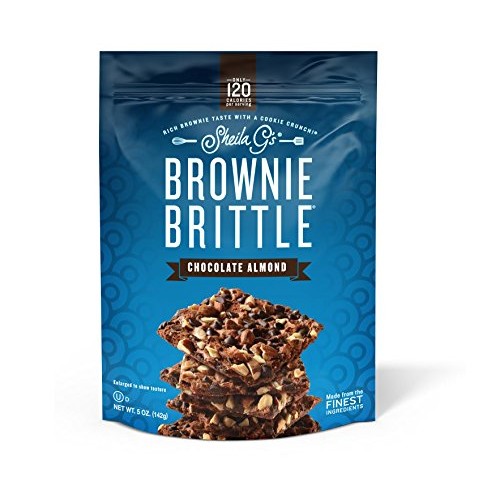 Sheila Gs Brownie Brittle, Chocolate Almond, 5 Ounce Bag Pack