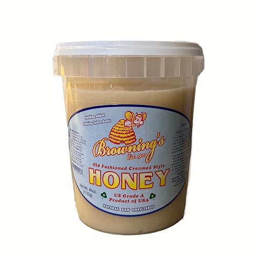 Brownings 40 oz Creamed Raw Clover Honey | 100% Pure, Natural &...