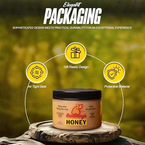 Brownings Creamed Raw Clover Honey - 16 oz 473g | 100% Pure, ...