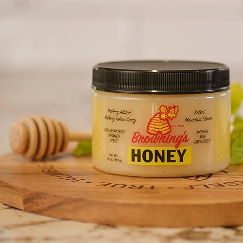 Brownings Creamed Raw Clover Honey - 16 oz 473g | 100% Pure, ...