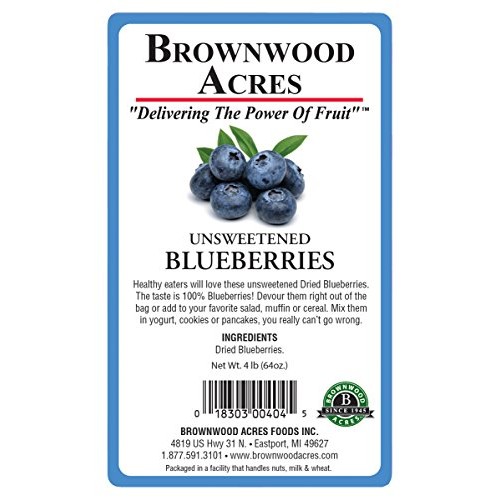 Unsweetened Dried Blueberries By Brownwood Acres - Non-Gmo, Glut