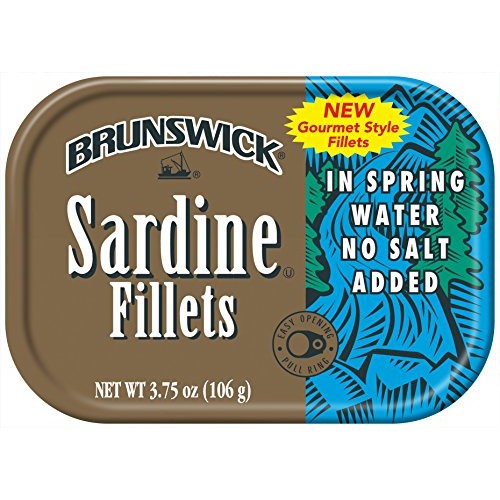 Brunswick Sardine Fillets In Spring Water, No Salt Added, High P